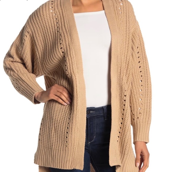 Dress Forum Chunky Knit Cardigan Tan 